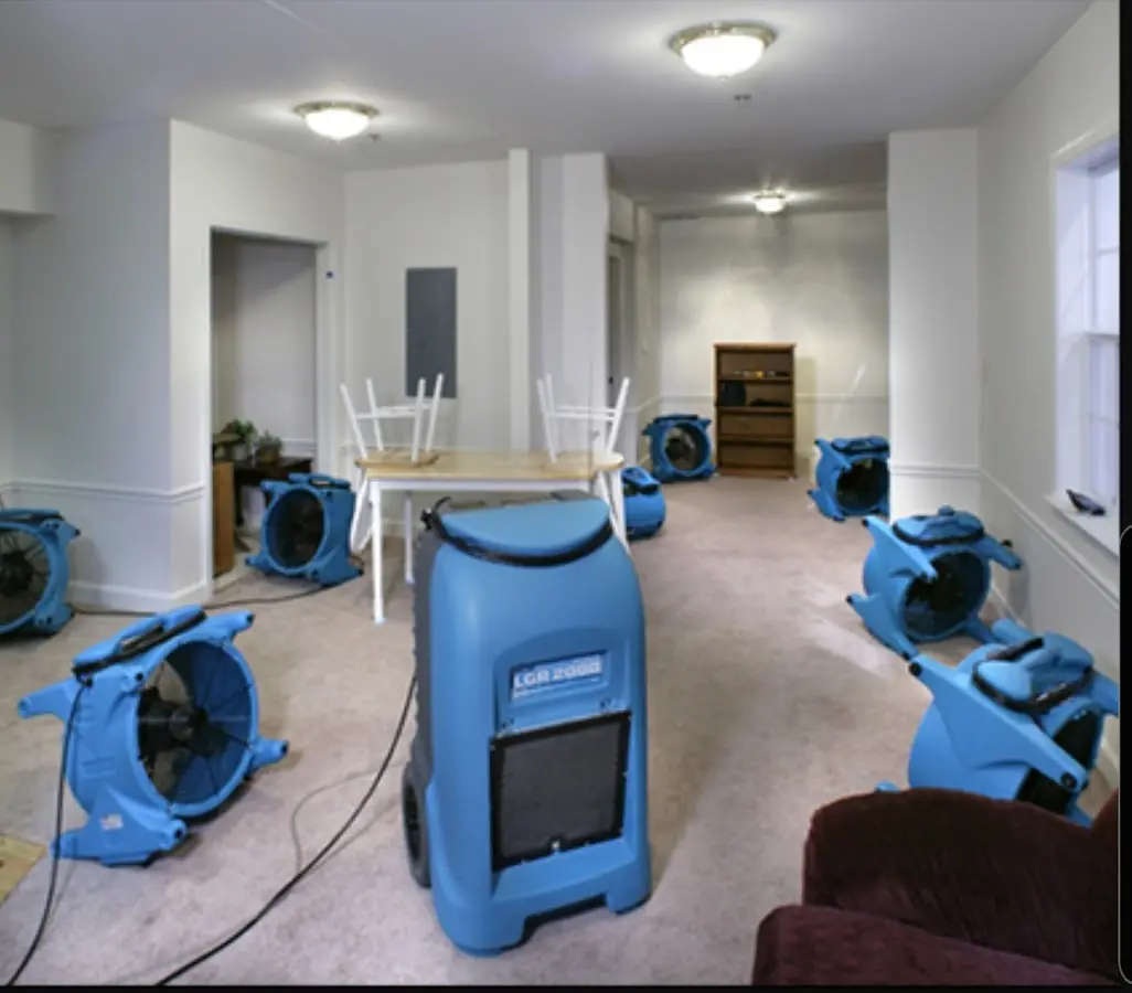 Air movers and dehumidifier setup for Water Damage Restoration in Indian Harbour Beach